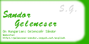 sandor gelencser business card