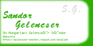 sandor gelencser business card